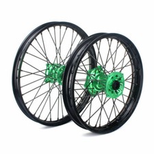 CNC 21" 19" Ruote Cerchi Mozzi Verde per Kawasaki KX450 19-24 KX250 KX250X 21-24