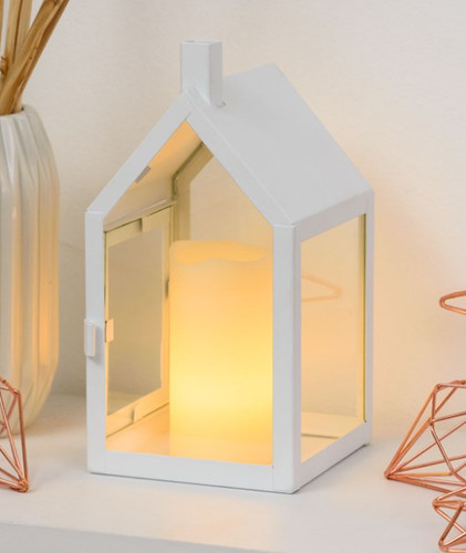 Lanterna casetta con - candela, h