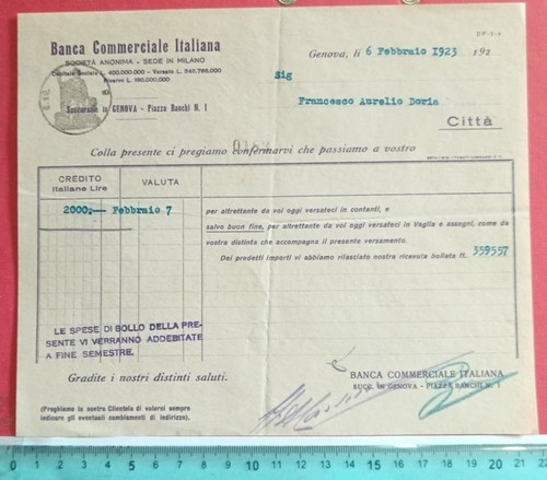 Genova 1923 banca - 1923,