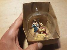 STUPENDA PALLA IN VETRO CON SACRA FAMIGLIA ADDOBBO NATALIZIO DIM. 10X8X9 OTTIMO