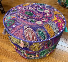 Patchwork Pouf Ottoman Large