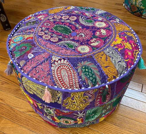 Patchwork pouf ottoman large - patchwork,
