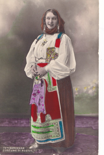 Cartolina sassari costumi - sassari, ,costumi