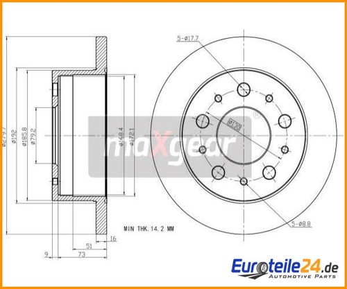 Disco freno maxgear - pz,