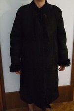 Montone nero lungo elegante da