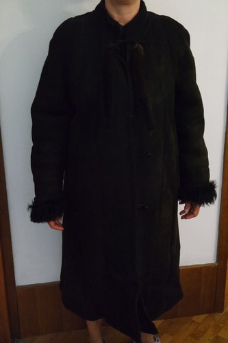 Montone nero lungo elegante - , da