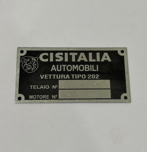 Targa dati cisitalia - cisitalia, fiat