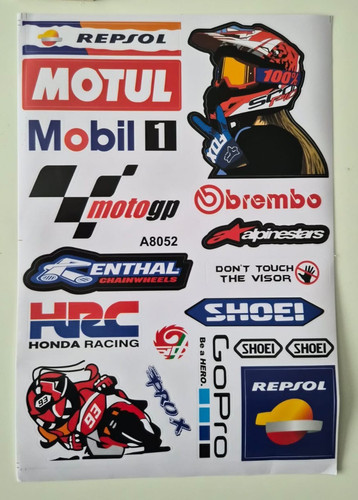 Foglio adesivi moto grafica - a4,