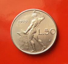 50 LIRE 1979 ERRORE - LINEA IN RILIEVO SOPRA IL 50 DEL VALORE AL ROVESCIO [A677]