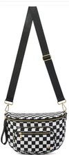 Borsa a tracolla e borsone in pelle a scacchi NOVA - Protetta RFID