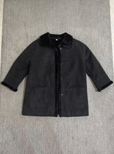 montone over con bottoni e rifiniture in pelle