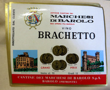 ETICHETTA MARCHESI DI BAROLO - VINO BRACHETTO - ORIGINALE -