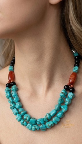 Collana donna turchese grosso