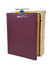 BIBLIA PALABRAS CLAVE DICCIONARIO HEBREO- GREIGO PIEL FABRICADA VINO  RVR.1960 