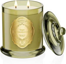 360G Candele Profumate Salvia Eucalipto, 60 Ore Di Lunga Durata, Vasetto in Vetr