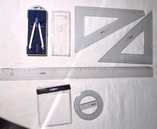 Set Squadre Squadrette Riga Compasso Staedtler Goniometro Righello