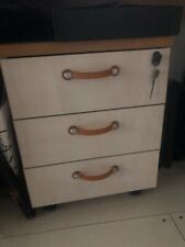 CASSETTIERA UFFICIO LEGNO CHIAVE CON RUOTE 3 CASSETTI