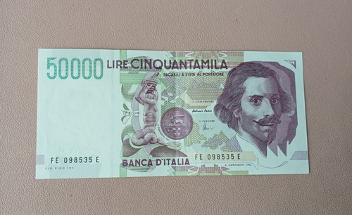 Banconota 50000 lire - banconota, bernini