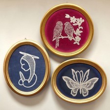 Triptych squares lace of - in,