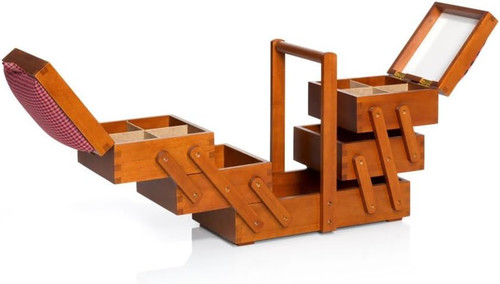Nähkasten holz dunkel mit - holz,