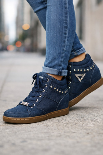 Sneakers guess denim zeppa - guess,