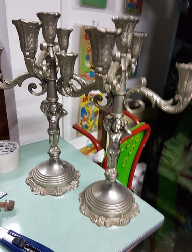 Candelabro peltro nella - in,