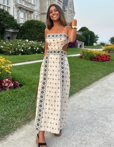 Abito midi misto lino zara - abito,