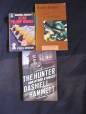 Lot of 3 Dashiell Hammett Paperbacks, Dead Yellow Women, Glass Key, The Hunter