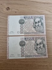 Lotto 2 Banconote 1000 Lire