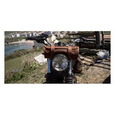 Barilotto Moto Custom Longride Marrone Rullo Attrezzi Harley Indian Bobber HD