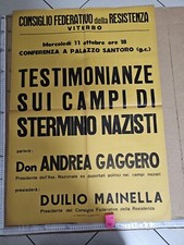 Manifesto Viterbo Resistenza Campi Sterminio Nazisti 1961 Gaggero Mainella 