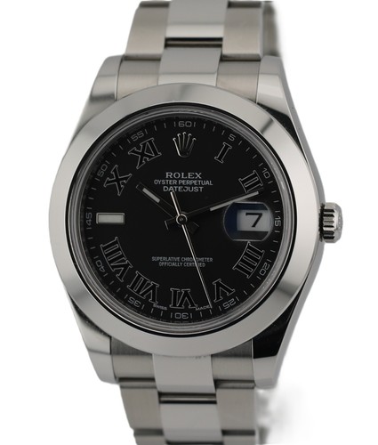 Rolex datejust acciaio - datejust, nero