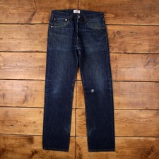 Jeans vintage Levis 501 32 x 34 lavaggio scuro dritto blu rosso linguetta denim