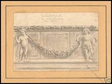 Disegno originale 1800 putti - disegno,