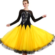  NEW Latin Ballroom Dance Dress Modern Salsa Waltz Standard Long Dress#F331