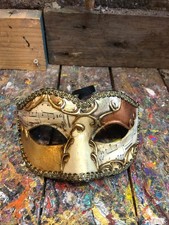 Maschera colombina dorata - maschera,