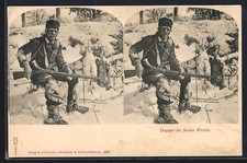 Cartolina stereo Trapper nel