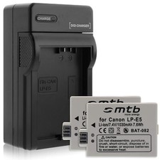2x Batterie LP-E5 + Caricatore per Canon Rebel T1i, XS, Xsi