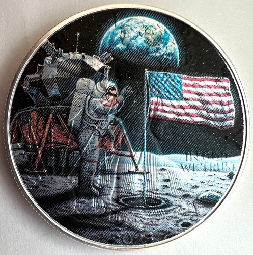 Moon landing american silver - landing,
