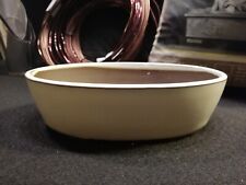 Vaso per bonsai ovale in gres smaltato beige