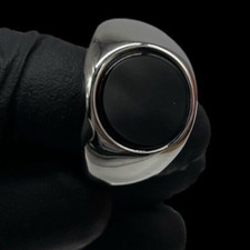 Anello Pietra nera tonda