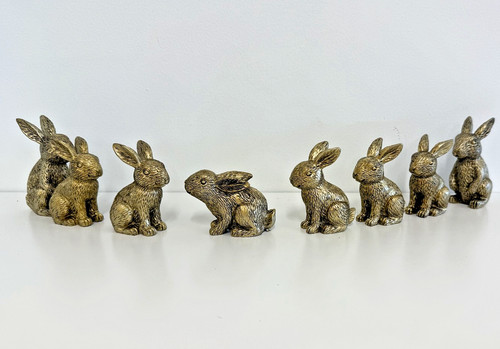 Statuine coniglietto oro - , set