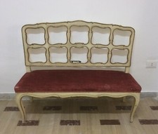 DECORATIVO COMPLEMENTO D'ARREDO-PANCA LACCATA E DORATA-STILE VENEZIANO-UTILE