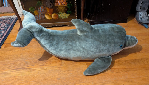 Cuscino peluche delfino - , grigio