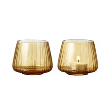 Set Di 2 Portacandele In Vetro Amber Bitz Kusintha