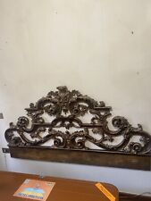 testata letto matrimoniale in legno dorato