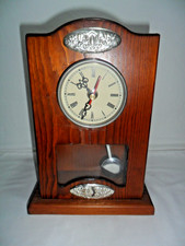 Orologio da tavolo o cammino a pendolo argento cristallo e noce