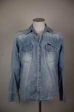 LEE JEANS CAMICIA COTONE UOMO TG. L MAN CASUAL VINTAGE SHIRT LOGO COTTON DENIM