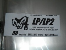 50 BUSTE WR "LP - LP2" 100my 325x320 mm x Vinili 33 giri singoli/doppi NO CHIUSE