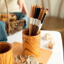 Portautensili in legno Bacchette Barilotto con fori di scarico Posate per la